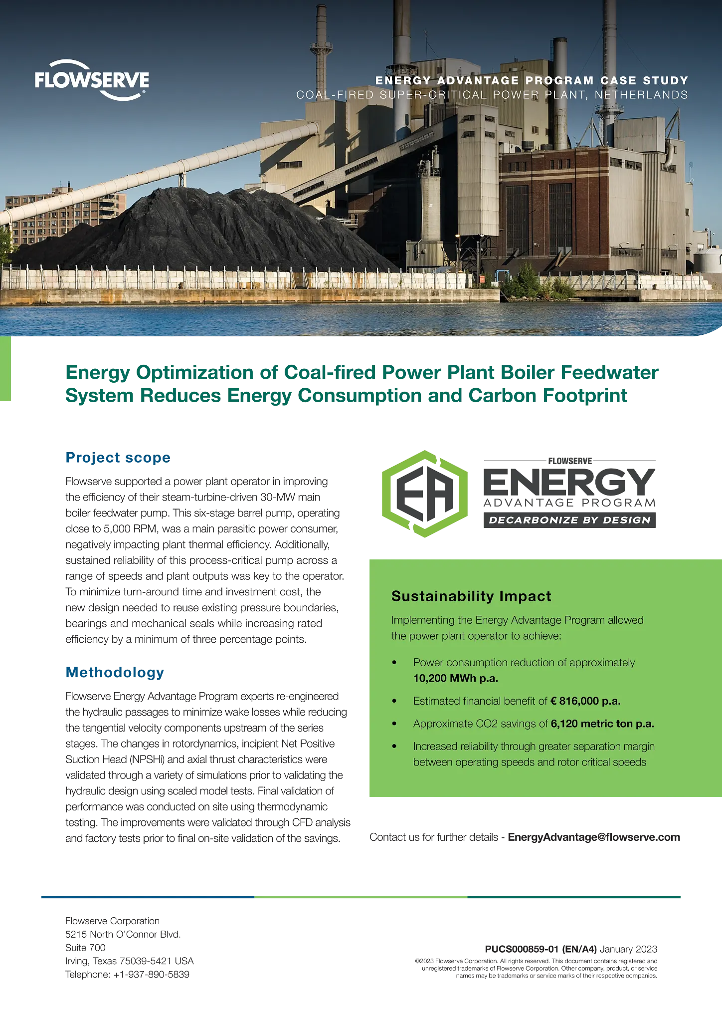 对燃煤发电厂锅炉给水系统进行的能量优化可降低能耗，减少碳足迹